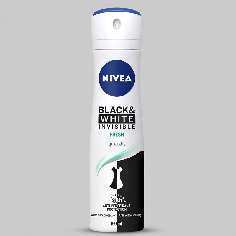 اسپری ضد تعریق زنانه نیوآ مدل Black And White Invisible Fresh حجم 150 میلی لیتر