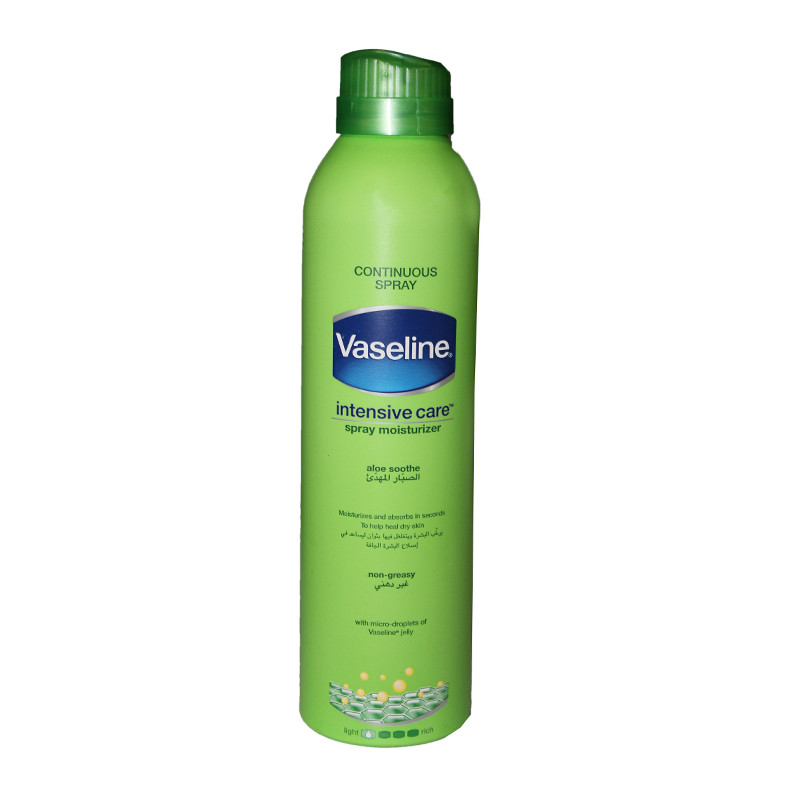 لوسیون بدن وازلین مدل آلوئه ورا حجم 190 میلی‌لیتر، مناسب انواع پوست و پوست خشک، حاوی عصاره آلوئه ورا