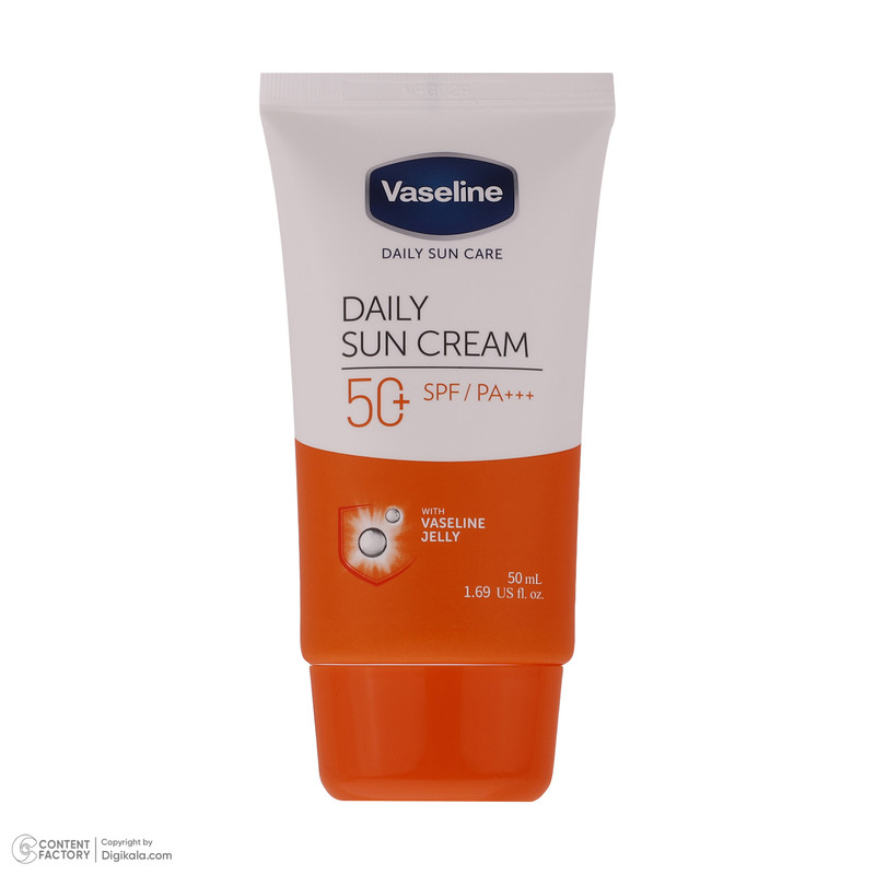 کرم ضدآفتاب بیرنگ وازلین +SPF50 مدل دیلی سان مناسب انواع پوست، حجم 50 میلیلیتر