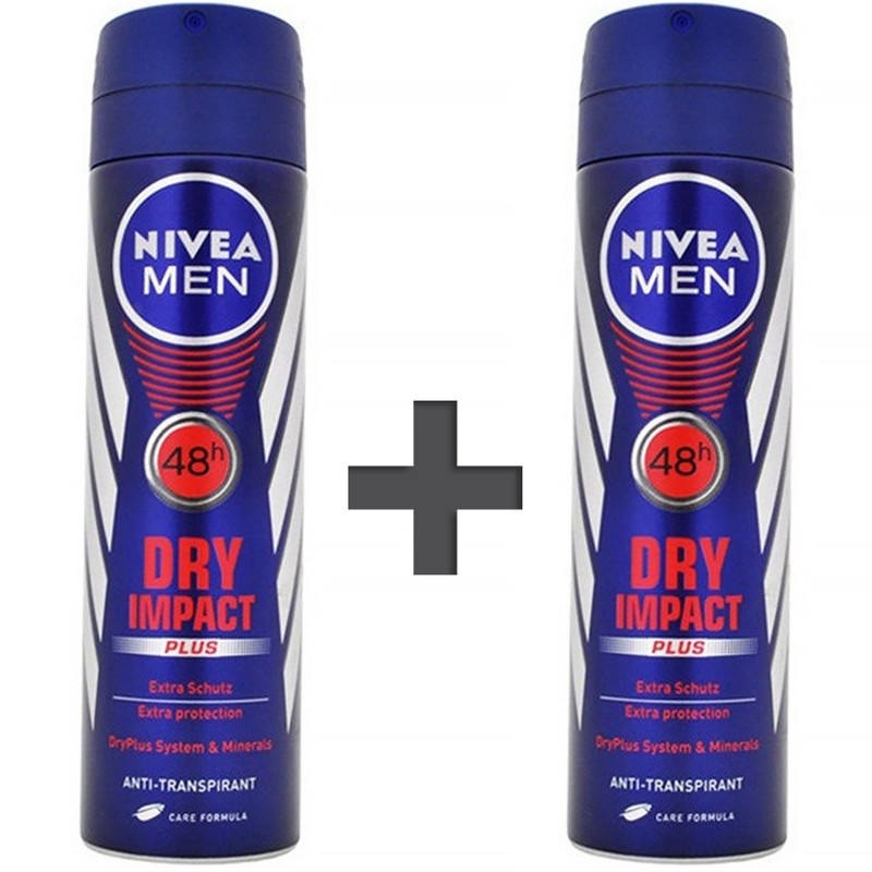 اسپری بدن مردانه نیوآ مدل Dry Impact Plus حجم 150 میلی لیتر بسته 2 عددی