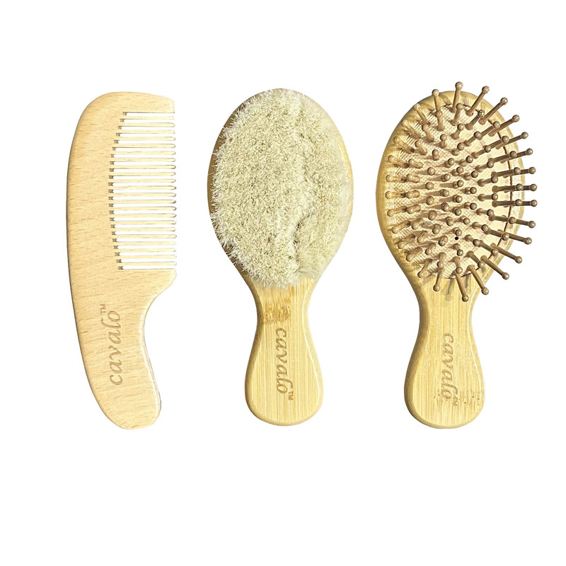 ست شانه و برس کودک کاوالو مدل Natural sense مجموعه 3 عددی