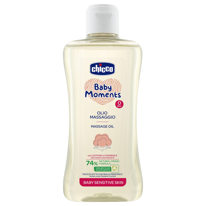 روغن ماساژ کودک چیکو مدل Sensitive Skin 74 حجم 200 میلی لیتر