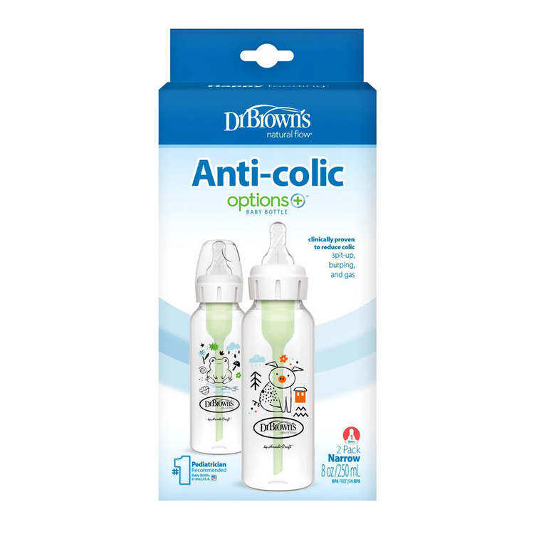شیشه شیر دکتر براونز طرح خوک و قورباغه مدل SB82040 گنجایش 250 میلی لیتر بسته 2 عددی
