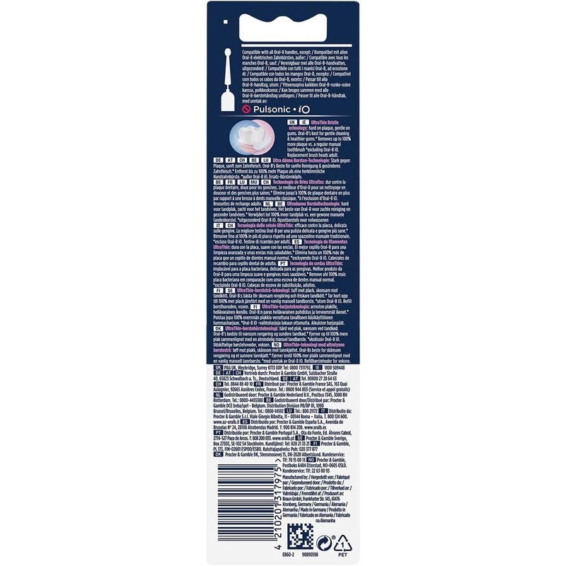 سری یدک مسواک برقی اورال-بی مدل SENSI ULTRATHIN بسته 4 عددی
