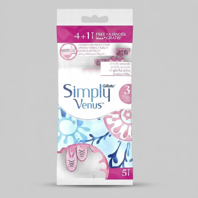 خود تراش ژیلت مدل 3 Simply Venus بسته 5 عددی