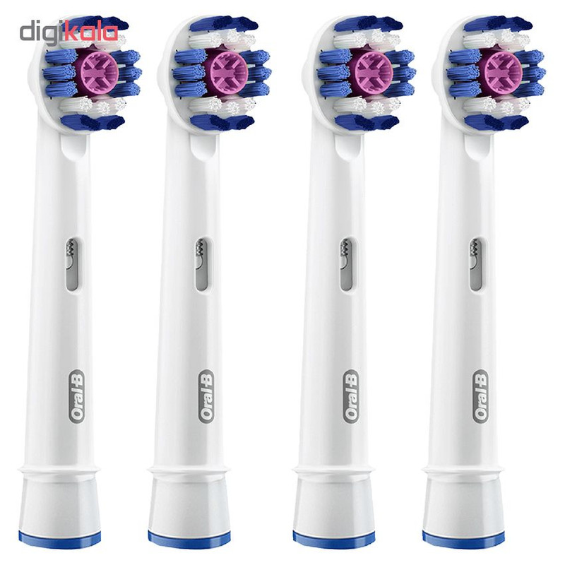 سری یدک مسواک برقی اورال-بی مدل 3D White بسته 4 عددی