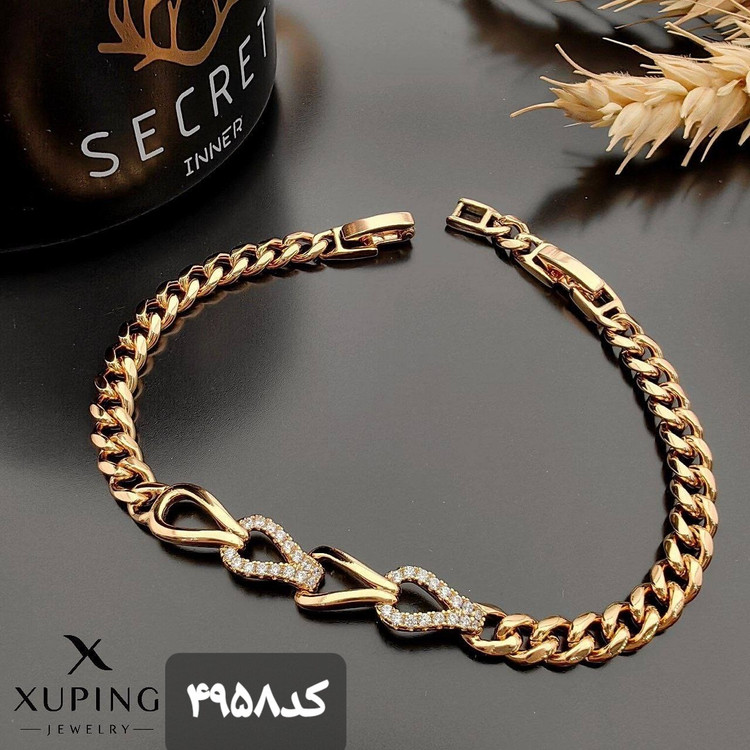 دستبندکد 4958 از برند معروف ژوپینگ طرح طلا با آبکاری طلا