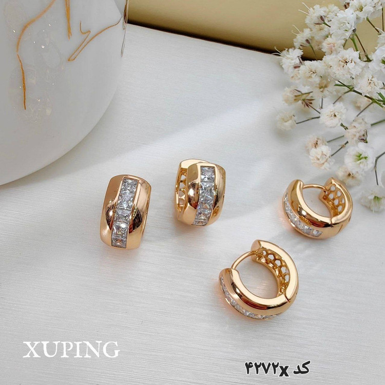 کد 4272x گوشواره از برند معروف ژوپینگ طرح طلا با آبکاری طلا