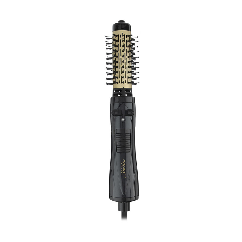 سشوار برسدار چرخشی مک استایلر مدل MC-6625 با توان 1200 وات، المنت سرامیکی، تنظیم دما و سرعت دو حالته، قابلیت باد سرد، سری صافکننده و حجمدهنده، همراه با سری برس گرد باریک و پهن و کیف نگهدارنده، کاربرد خانگی