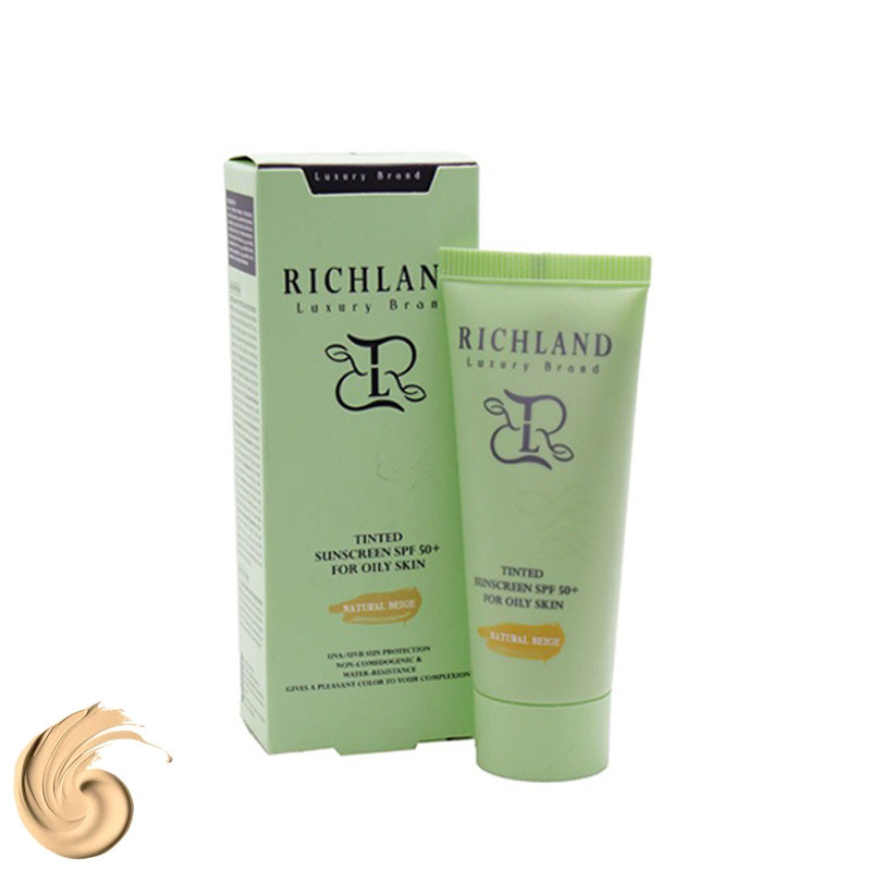 کرم ضد آفتاب رنگی صورت ریچلند SPF 50 مدل 02 محافظ UVA و UVB مناسب برای پوست چرب حجم 40 میلیلیتر
