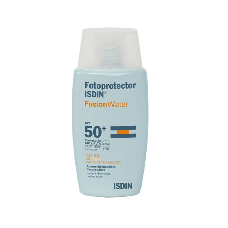 کرم ضدآفتاب بدون رنگ ایزدین spf 50 مدل Fusion water مناسب پوست های چرب حجم 50 میلی لیتر
