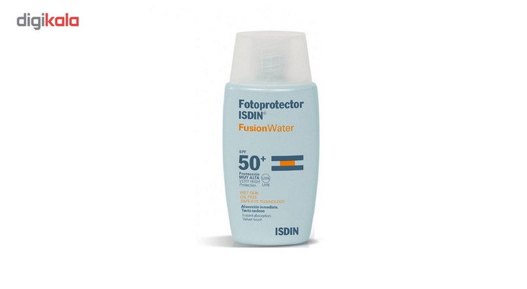 کرم ضدآفتاب بدون رنگ ایزدین spf 50 مدل Fusion water مناسب پوست های چرب حجم 50 میلی لیتر