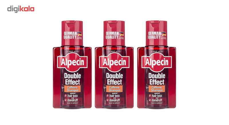 شامپو ضد شوره آلپسین مدل Double Effect Caffeine حجم 200 میلی لیتر بسته 3 عددی