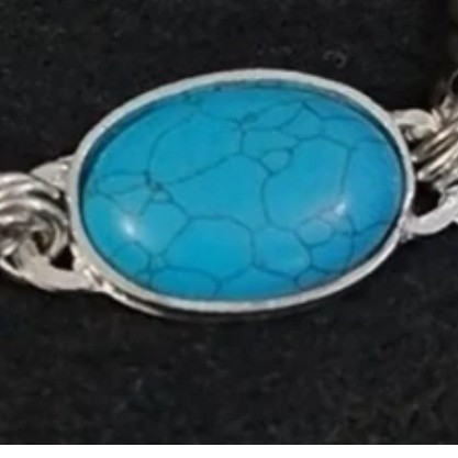 پلاک دستبندی فیروزه ای