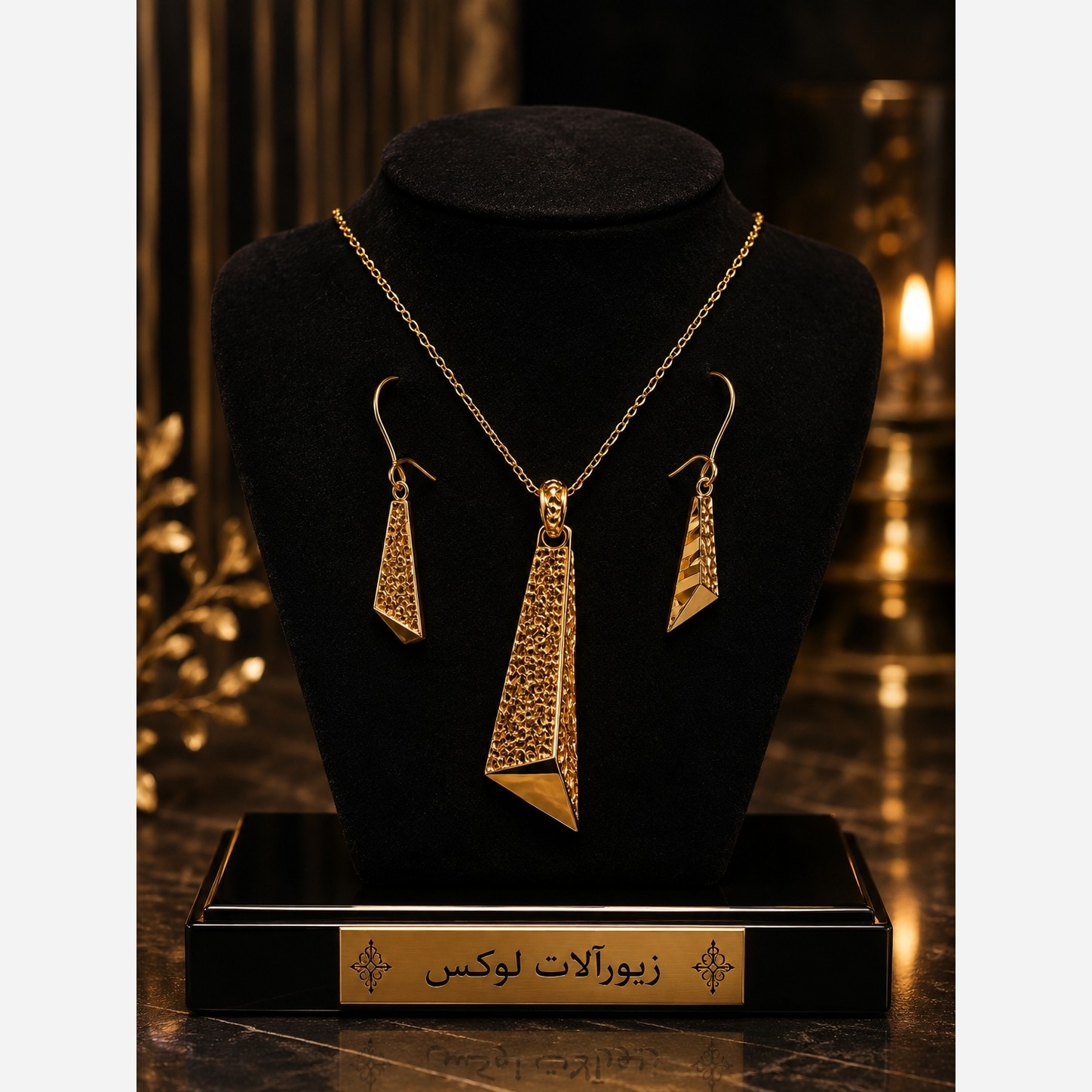 نیم ست طلایی زنانه برنجی رنگ ثابت