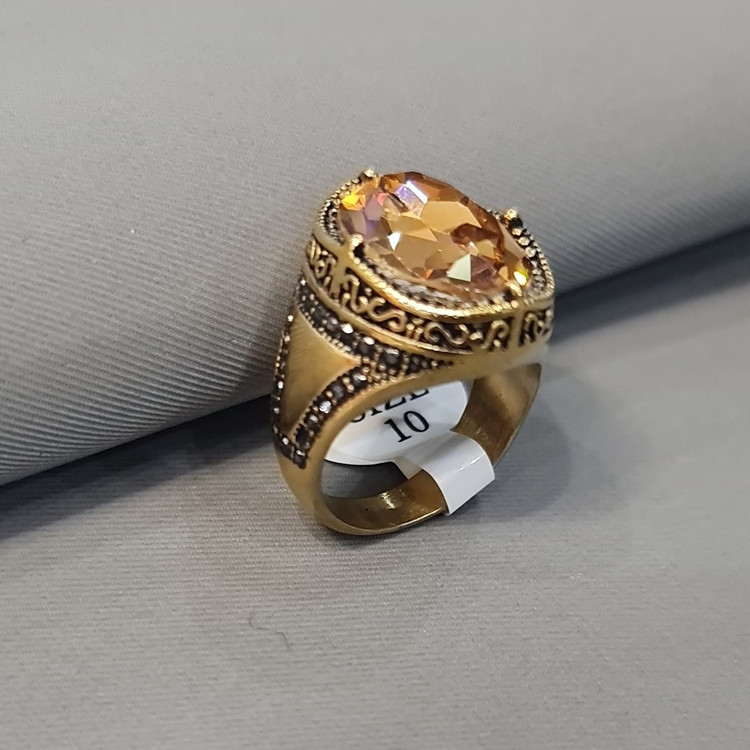 انگشتر طلایی بانگین طلایی استیل مردانه1004