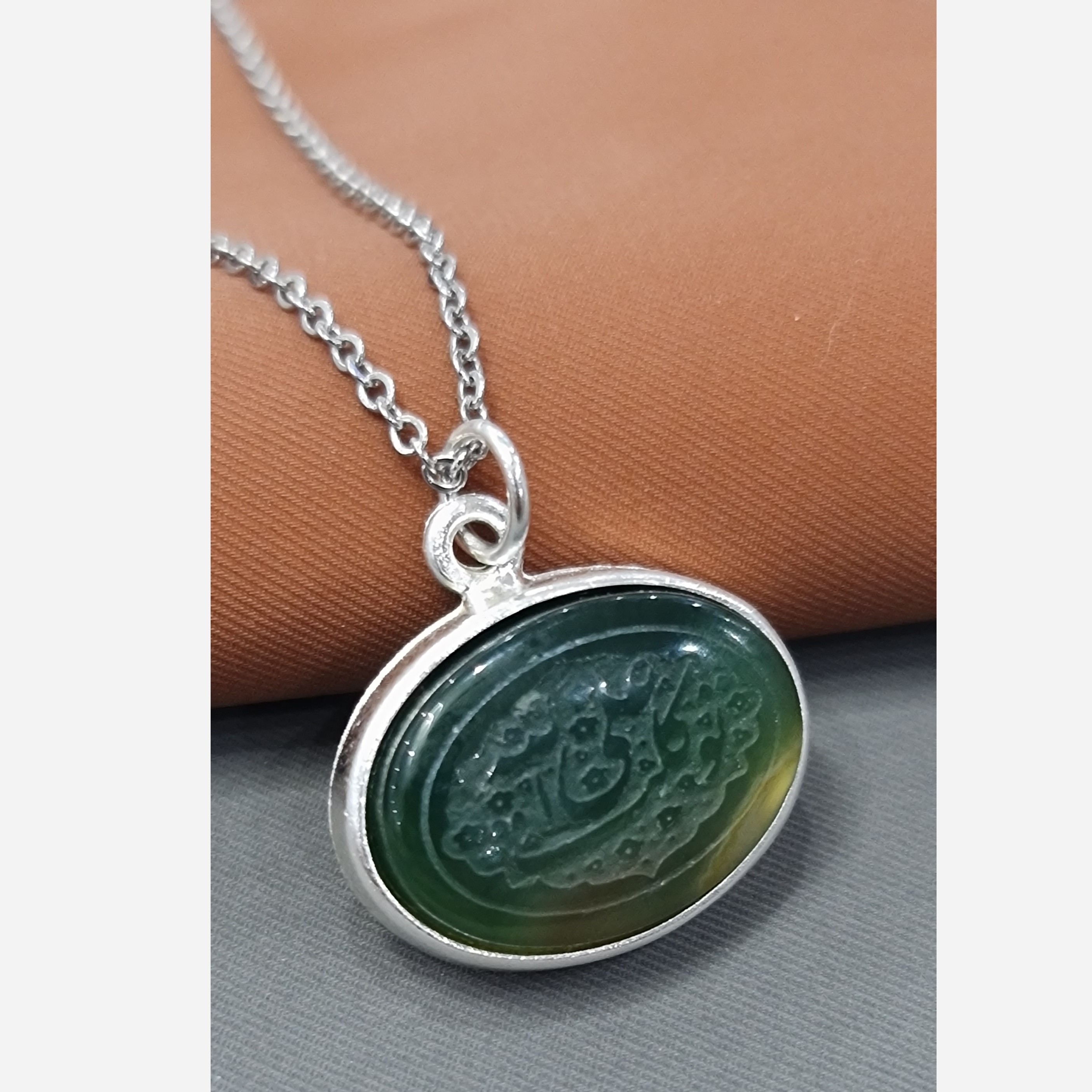 گردنبند توکلت علی الله سنگ عقیق