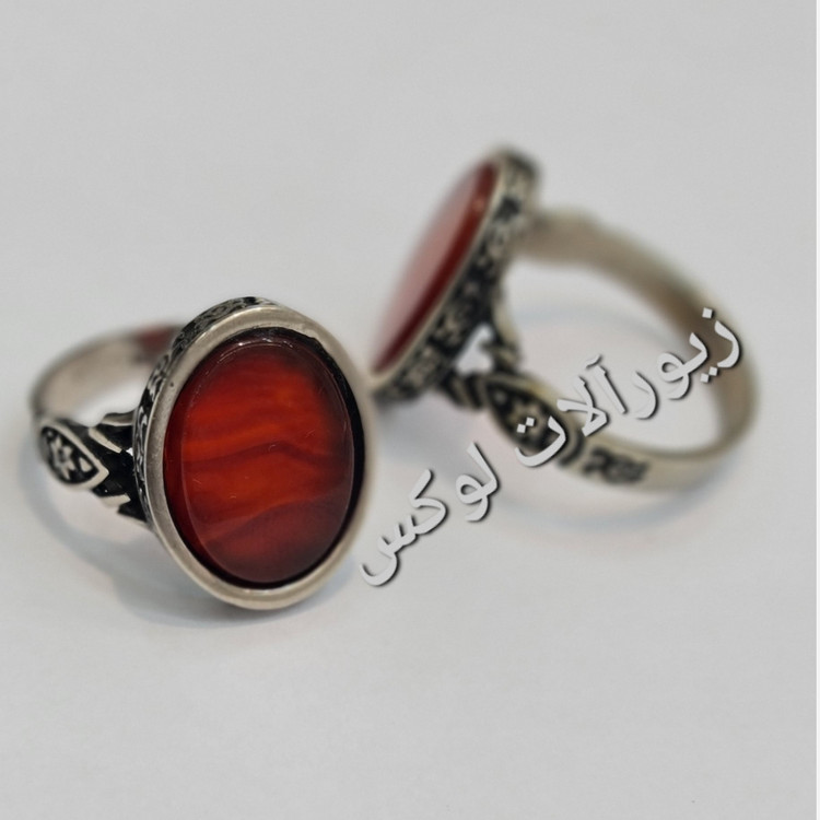 انگشتر عقیق سرخ مردانه طرح نقره رکاب سفارشی