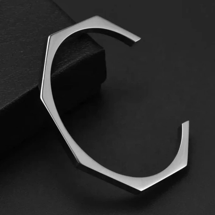 دستبند بنگل 6 ضلعی استیل