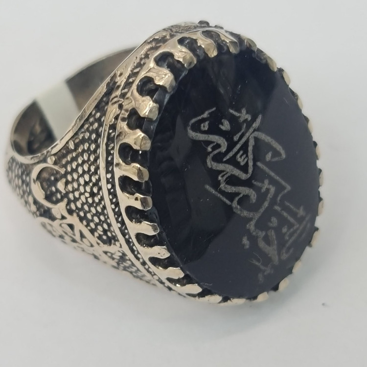 انگشتر یاحیدر کرار رکاب یاحسین طرح نقره