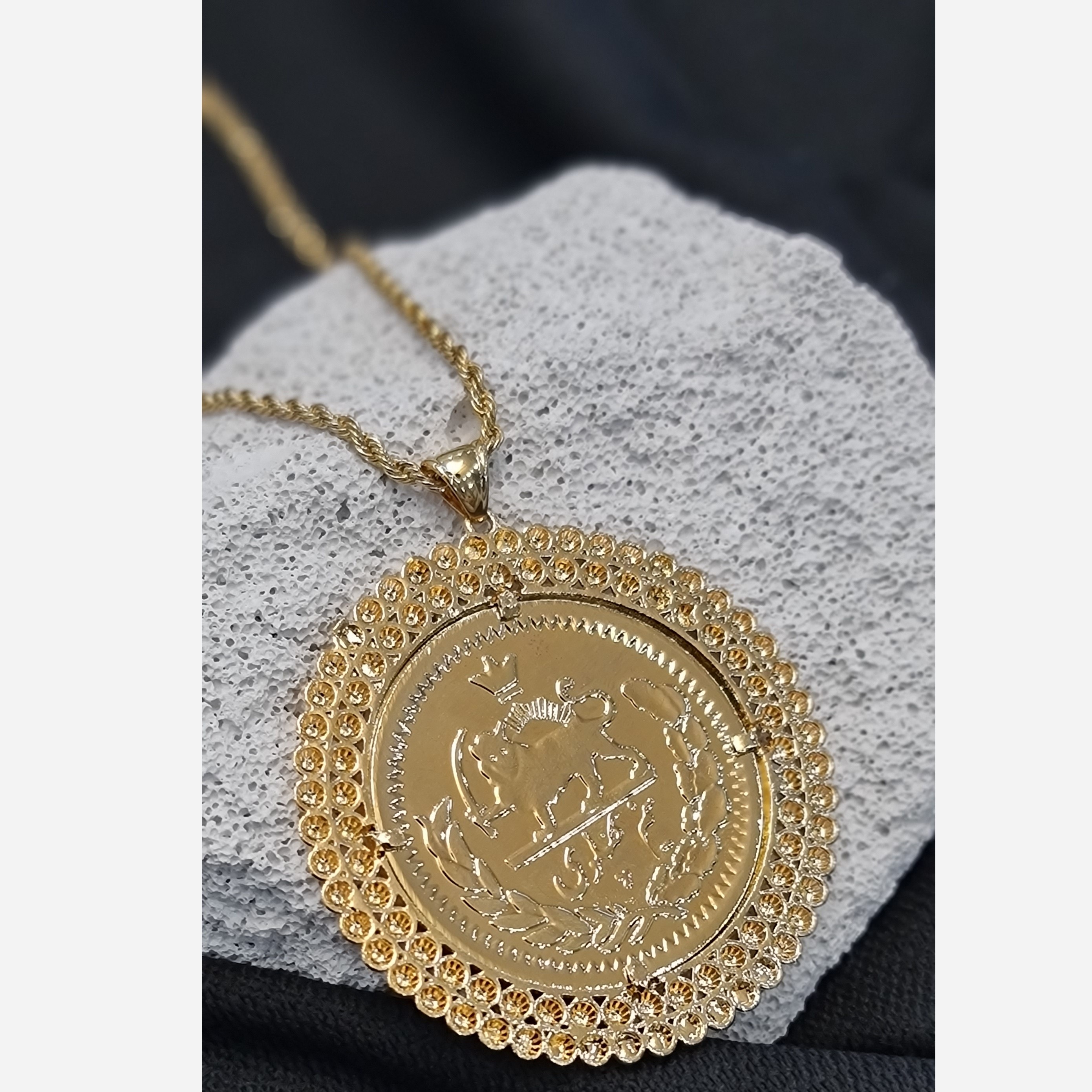 گردنبند اُنس طرح طلا مردانه 5
