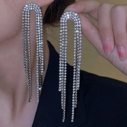 گوشواره مجلسی زنانه فول نگین20