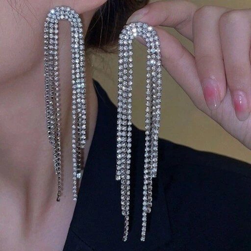 گوشواره مجلسی زنانه فول نگین20