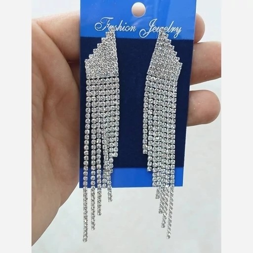 گوشواره مجلسی زنانه فول نگین8
