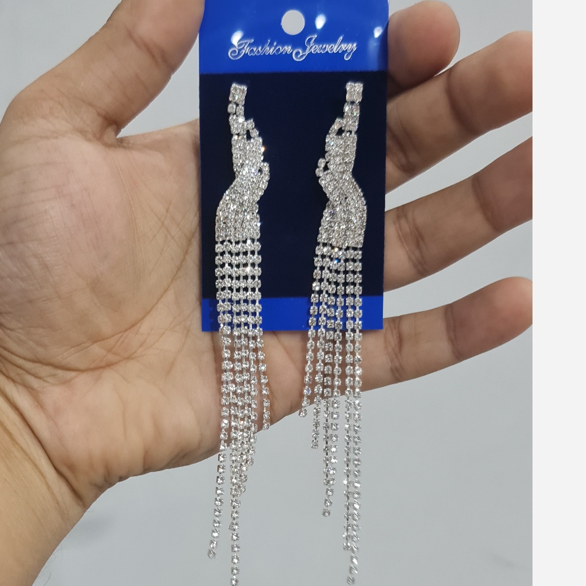 گوشواره مجلسی زنانه فول نگین 5