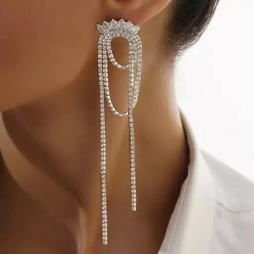 گوشواره مجلسی زنانه فول نگین3