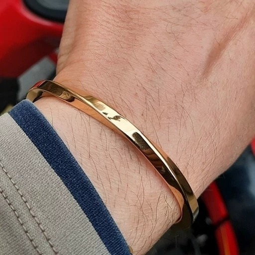 بنگل پیچ 7 میل طلایی درشت استیل اصلی
