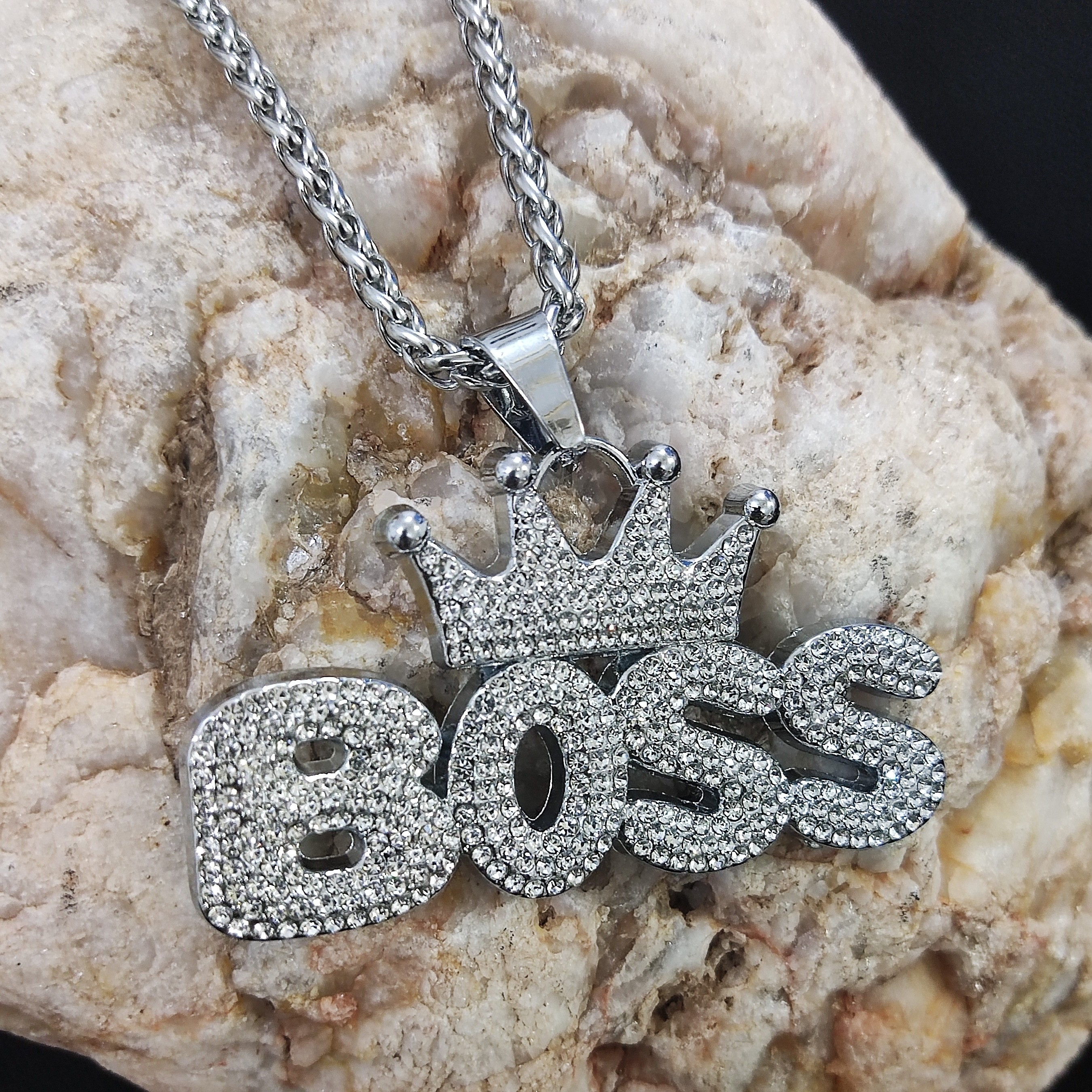 گردنبند تاج نگین دار،گردنبند BOOS