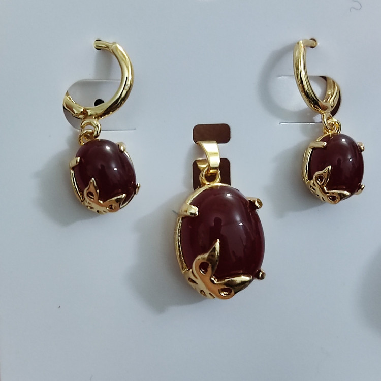 نیم ست نگین عقیق