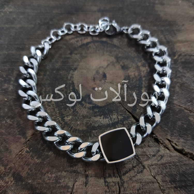 دستبند کارتیر پلاک دار،دستبند زنانه استیل،دستبند کارتیر زنانه،دستبند زنانه استیل