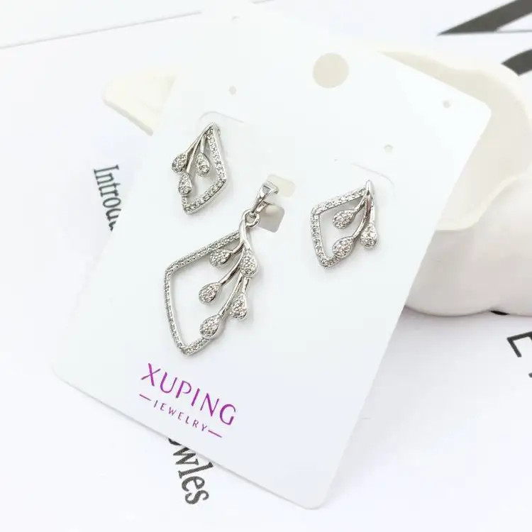 نیم ست گردنبند و گوشواره زنانه ژوپینگ xuping طرح جواهری خوشه ای ضد حساسیت رنگ ثابت کد amp (پس کرایه)