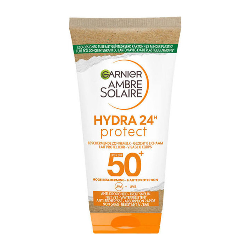 کرم ضد آفتاب بی‌رنگ گارنیه SPF 50 مدل Ambre Solaire Hydra 24 Protect ‌مناسب برای انواع پوست حجم 50 میلی‌لیتر