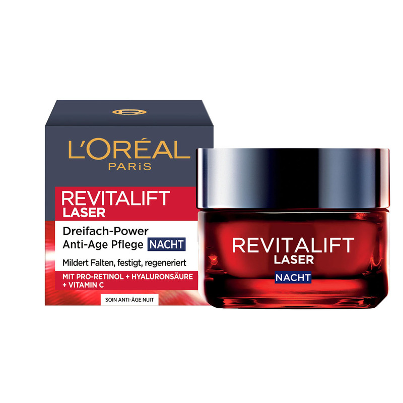 کرم شب ضد چروک لورآل مدل REVITALIFT LASER مناسب برای پوست انواع پوست 50میلی لیتر