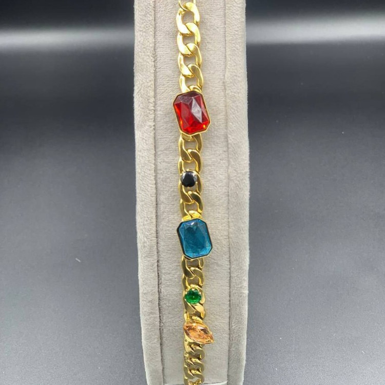 دستبند زنانه طرح جواهری زنجیر کارتیر Cartier رنگ ثابت با کیفیت بالا کد zel (پس کرایه)