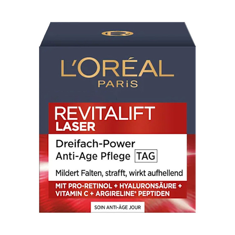 کرم روز ضد چروک لورآل مدل REVITALIFT LASER مناسب برای انواع پوست حجم ۵۰ میلی لیتر
