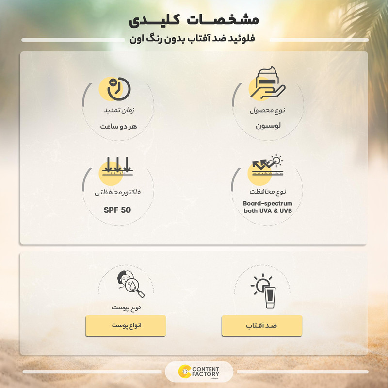 فلوئید ضد آفتاب بدون رنگ اون +SPF 50 مدل Ultra Light مناسب انواع پوست حجم 50 میلیلیتر