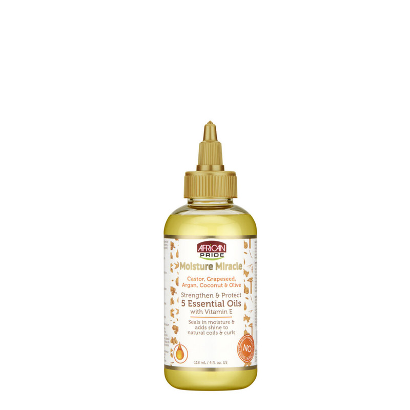 روغن مو آفریکن پراید مدل Moisture Miracle مناسب برای مو خشک و شکننده حجم 118 میلی لیتر