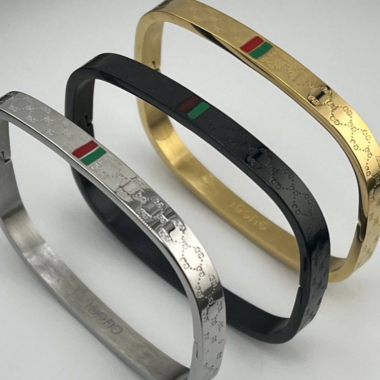 دستبند اسپرت گوچی GUCCI استیل عیار 316 رنگ ثابت کیفیت عالی ضد حساسیت کد zki (پس کرایه)