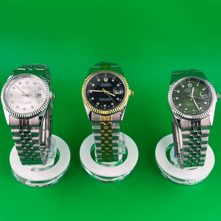 ساعت و دستبند رولکس Rolex مردانه استیل، تاریخ دار و دارای عقربه دید در شب رنگ ثابت کد zki (پس کرایه)