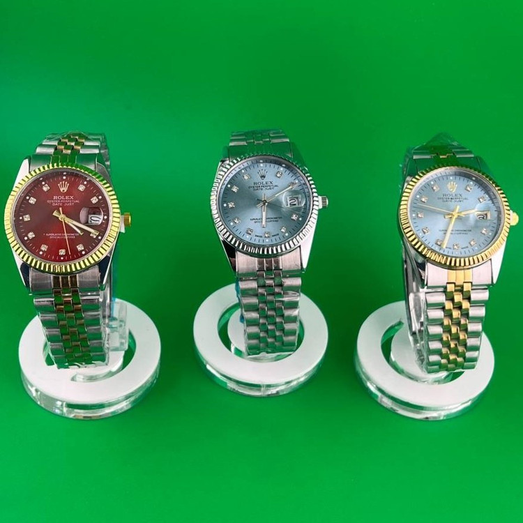 ساعت و دستبند رولکس Rolex مردانه استیل، تاریخ دار و دارای عقربه دید در شب رنگ ثابت کد zki (پس کرایه)