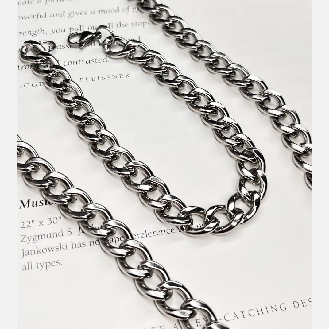 ست گردنبند و  دستبند  مردانه طرح کارتیر Cartier جنس استیل عیار 316 رنگ کاملا ثابت کد ztk (پس کرایه)