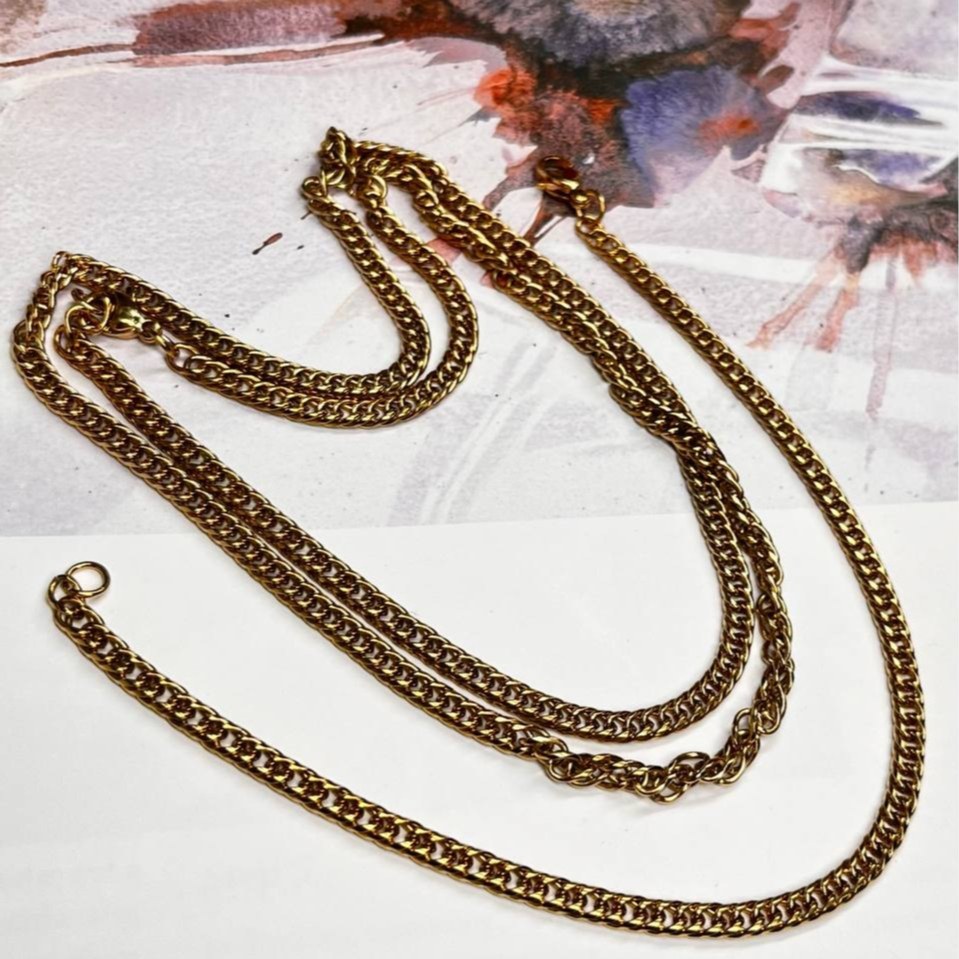 ست  گردنبند  و دستبند مردانه طرح کارتیر Cartier جنس استیل عیار 316 رنگ کاملا ثابت کد ztk (پس کرایه)