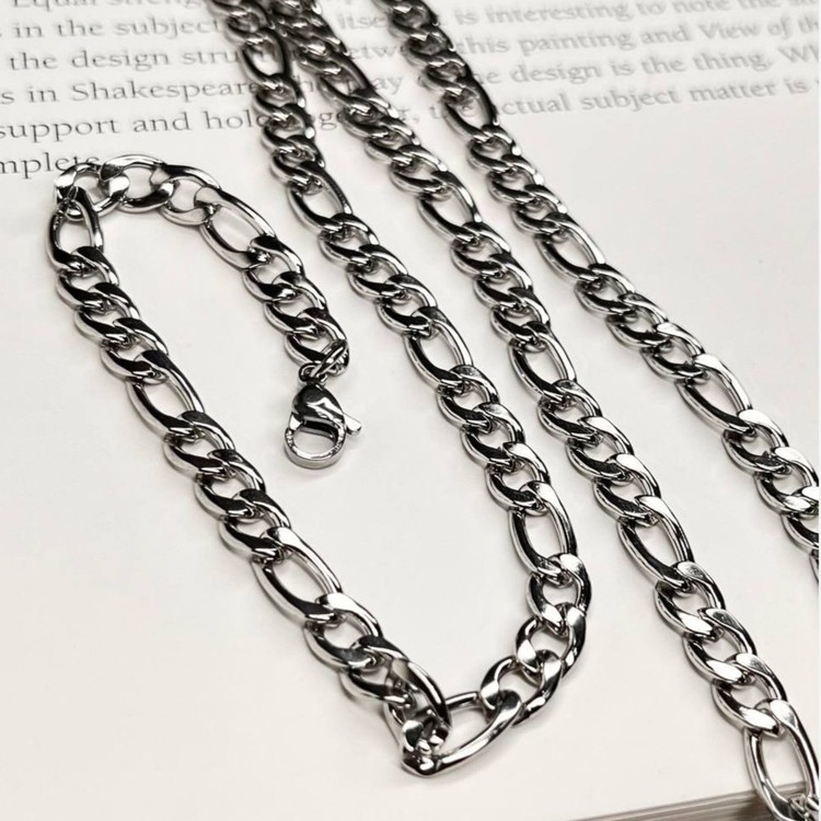 ست گردنبند و دستبند مردانه طرح کارتیر Cartier جنس استیل عیار 316 رنگ کاملا ثابت کد ztk (پس کرایه)