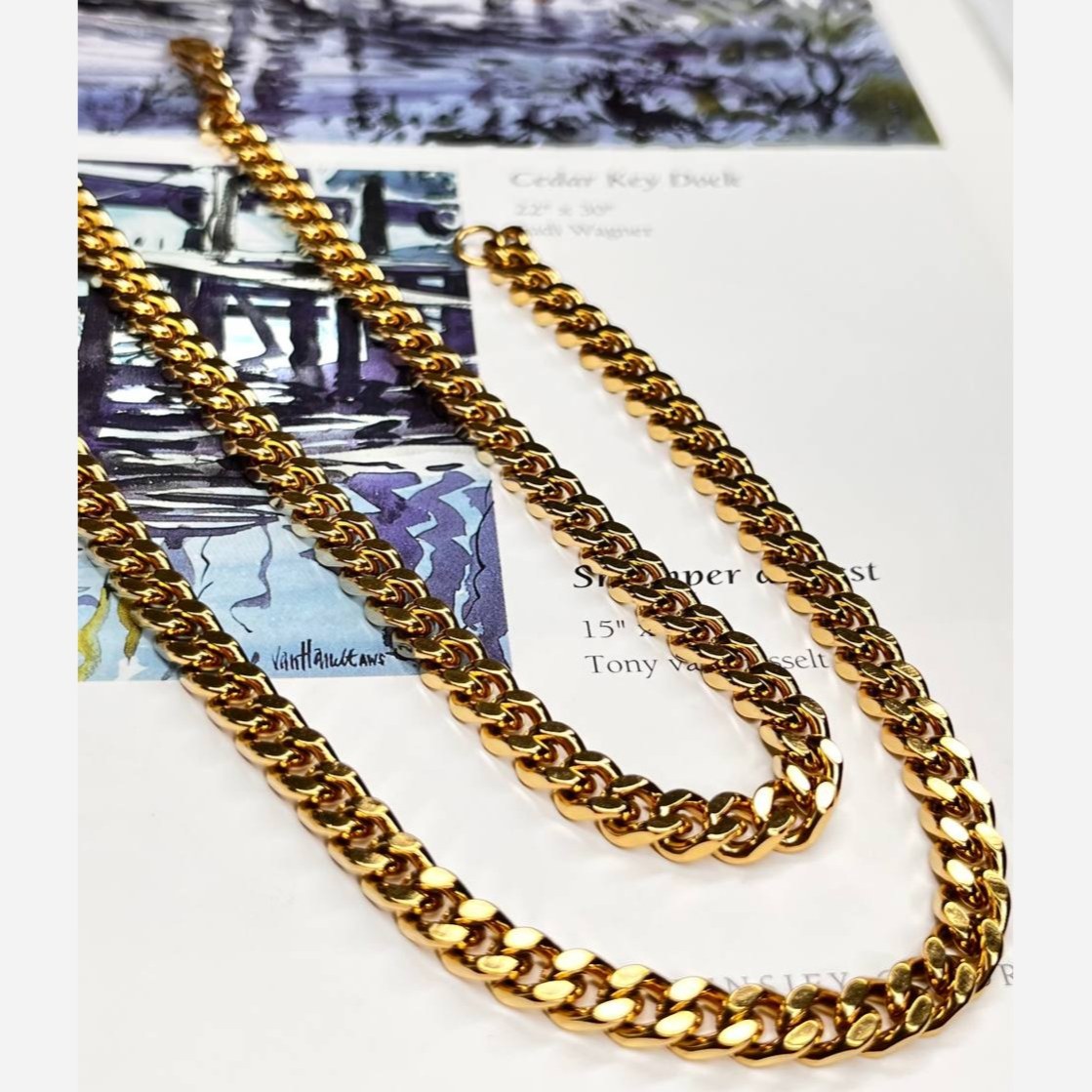گردنبند مردانه مدل کارتیه Cartier جنس استیل عیار  316 رنگ ثابت کد ztk (پس کرایه)