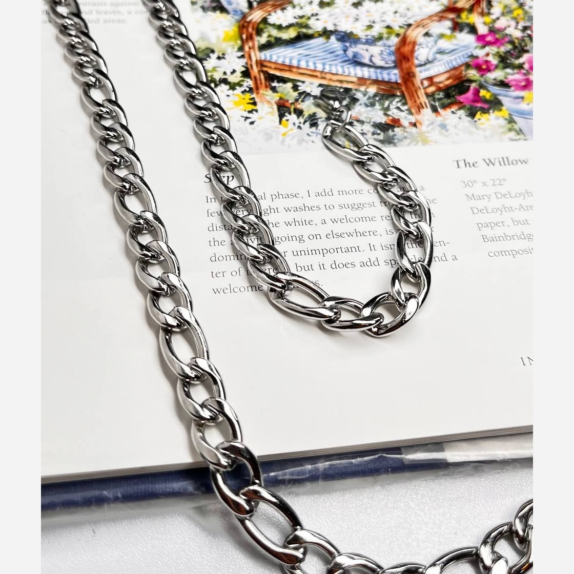 گردنبند مردانه طرح کارتیه Cartier  جنس استیل  عیار 316 رنگ ثابت کد ztk (پس کرایه)