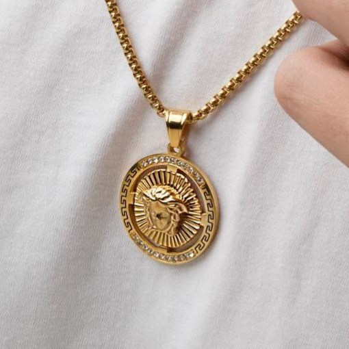 گردنبند های اسپرت طرح ورساچه Versace نگین کاری شده رنگ ثابت کد zsm (پس کرایه)